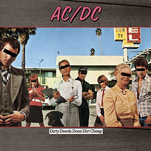 Album cover for AC/DC's Dirty Deeds Done Dirt Cheap