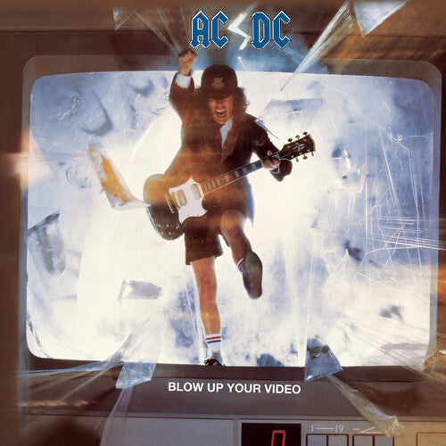 Album cover with a person playing guitar, surrounded by ice, and 'AC/DC' branding.