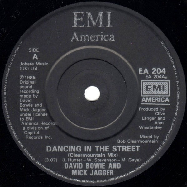 David Bowie / Mick Jagger - David Bowie  / Mick Jagger – Dancing In The Street  (White LP Vinyl)