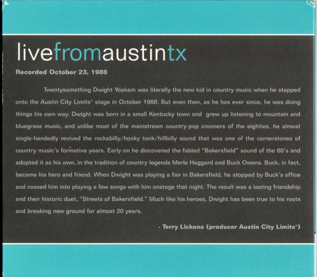 Dwight Yoakam – Live From Austin, TX (CD)