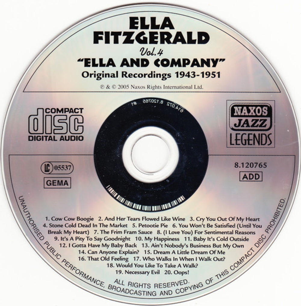 Ella Fitzgerald – Ella & Company, Vol. 4 (CD)
