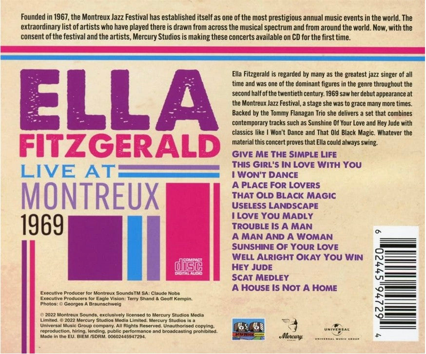 Ella Fitzgerald – Live At Montreux 1969 (CD)