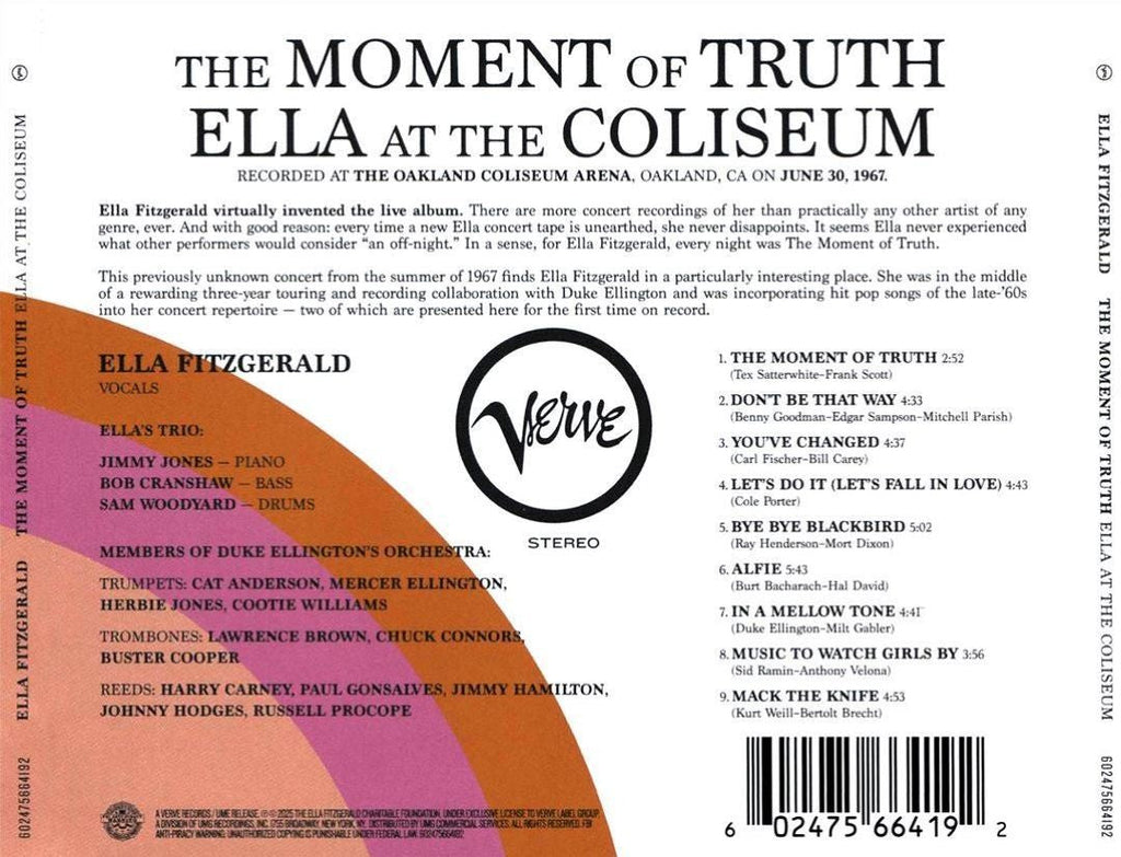 Ella Fitzgerald – Moment Of Truth: Ella At The Coliseum (CD)