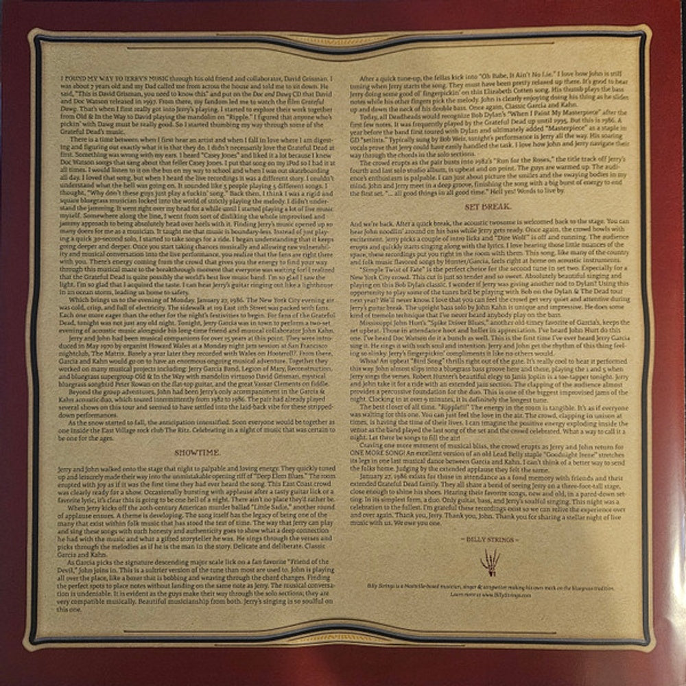 Jerry Garcia – GarciaLive Vol. 14: January 27th, 1986 - The Ritz (Red 2-LP Vinyl)