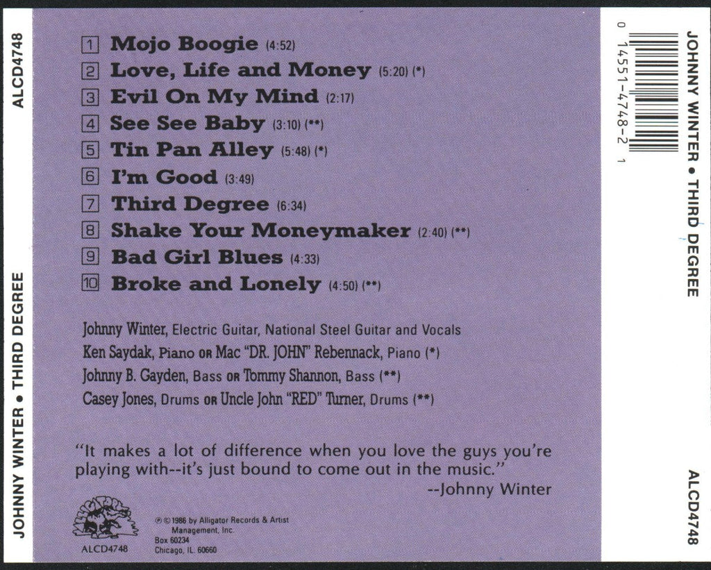 Johnny Winter – 3rd Degree (CD)