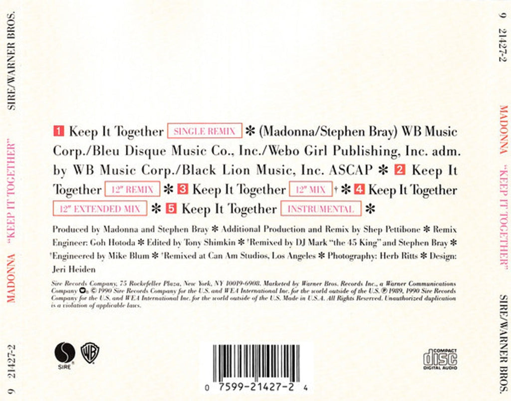 Madonna – Keep It Together (CD)