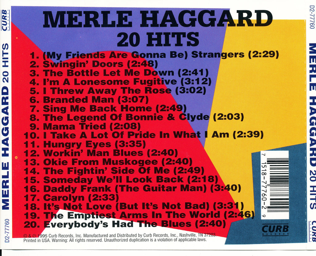 Merle Haggard – 20 Greatest Hits (CD)