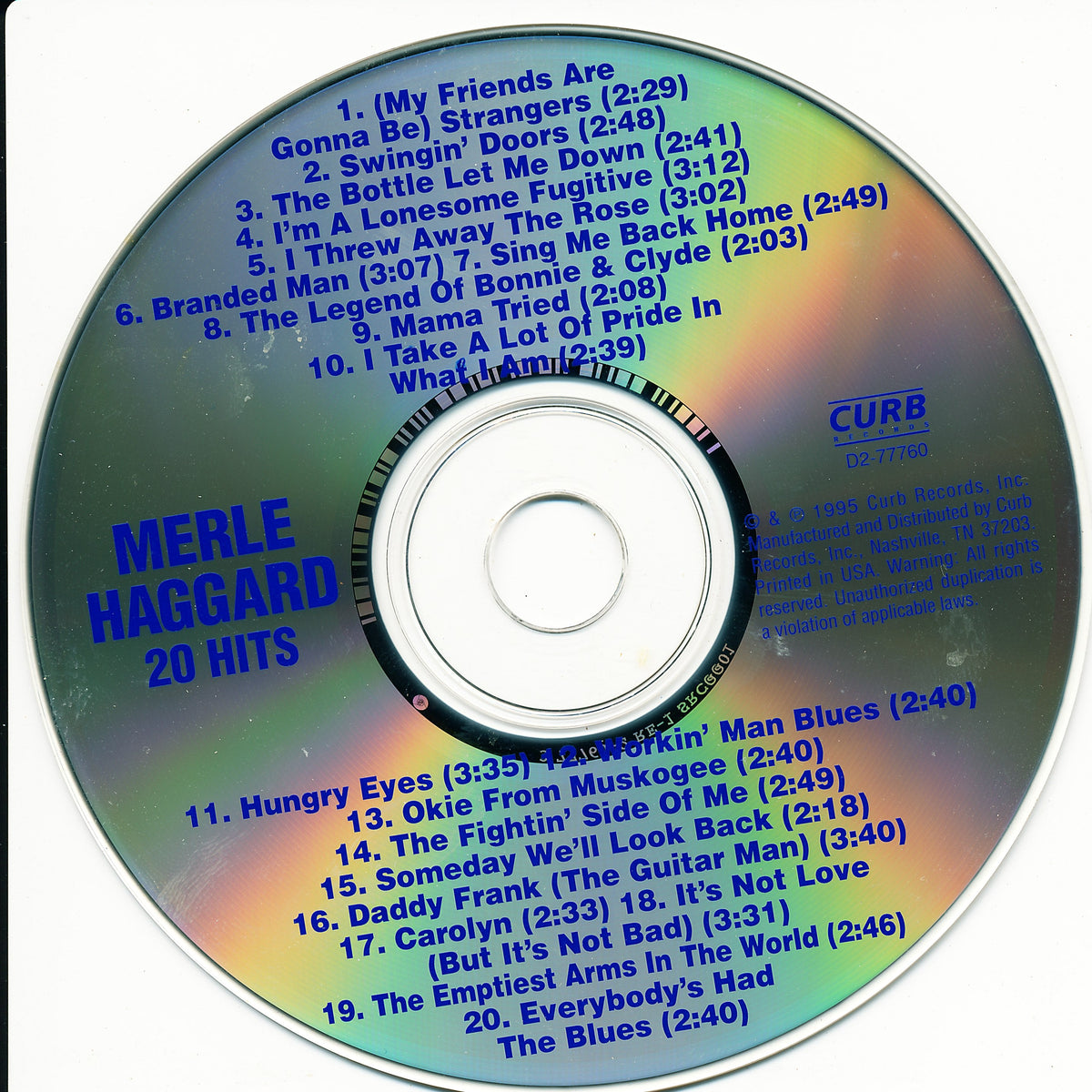 Merle Haggard – 20 Hits (CD)
