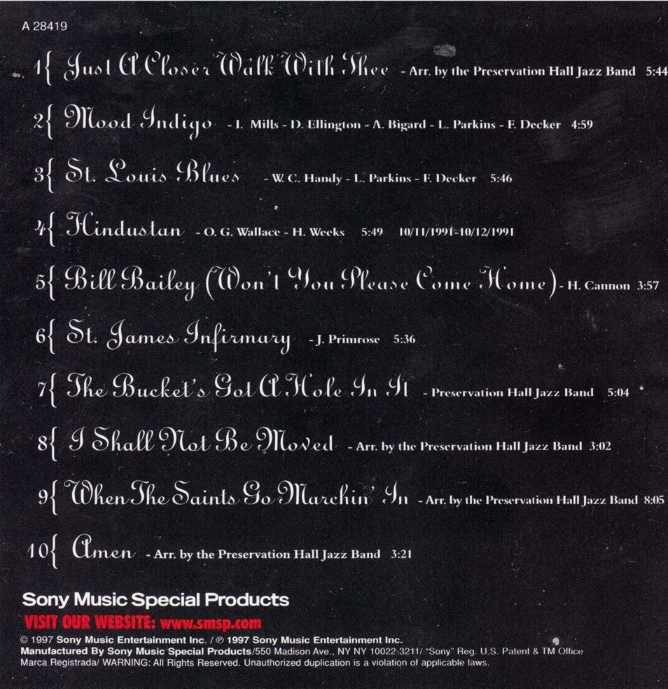 Preservation Hall Jazz Band – Marching Down Bourbon Street (CD)