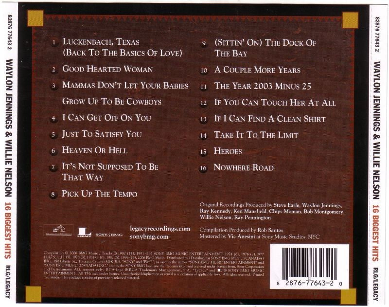 Waylon Jennings – 16 Biggest Hits (CD)
