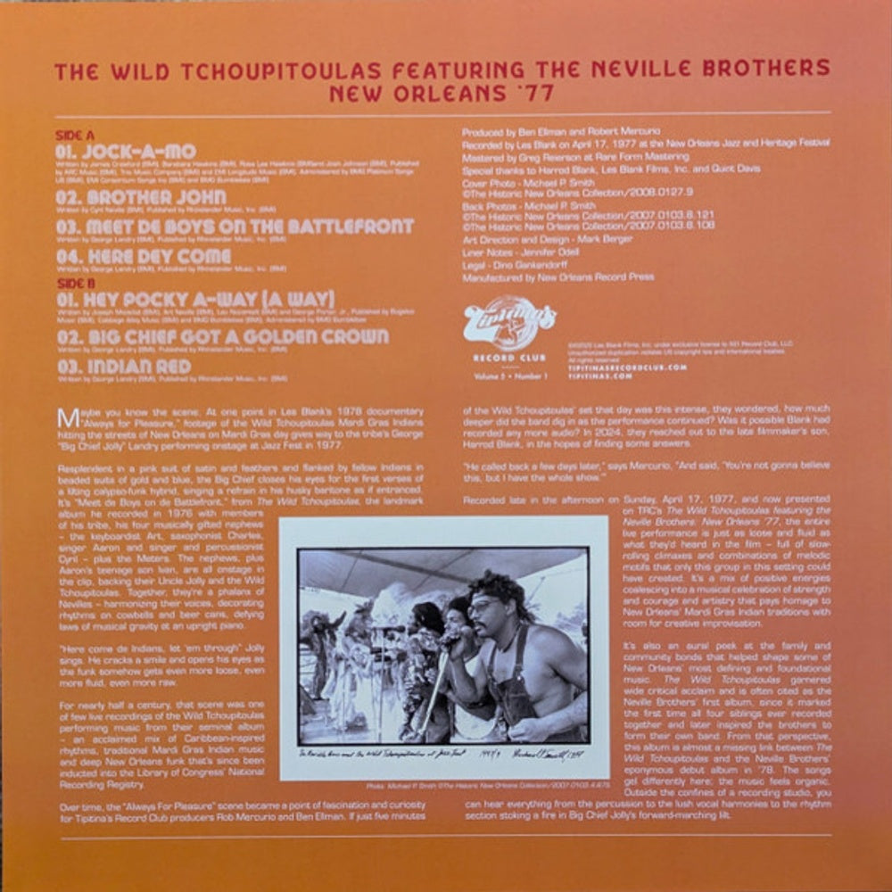 Wild Tchoupitoulas ft. The Neville Brothers: New Orleans '77 (LP Vinyl)