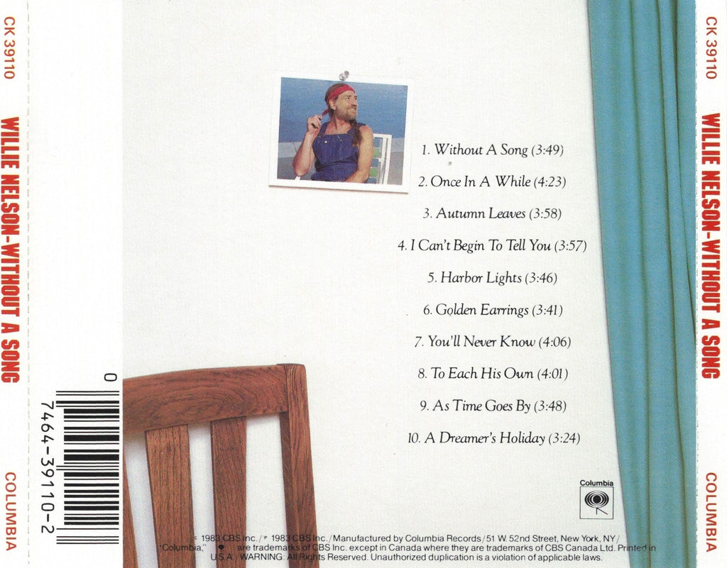 Willie Nelson – Without a Song (CD)