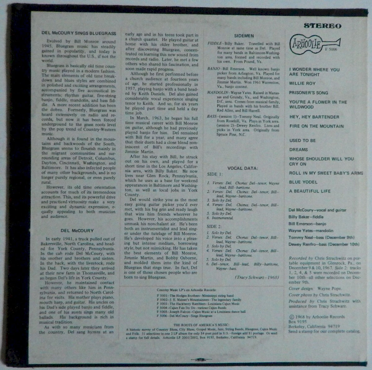 Del Mccoury – Del McCoury Sings Bluegrass (LP Vinyl)