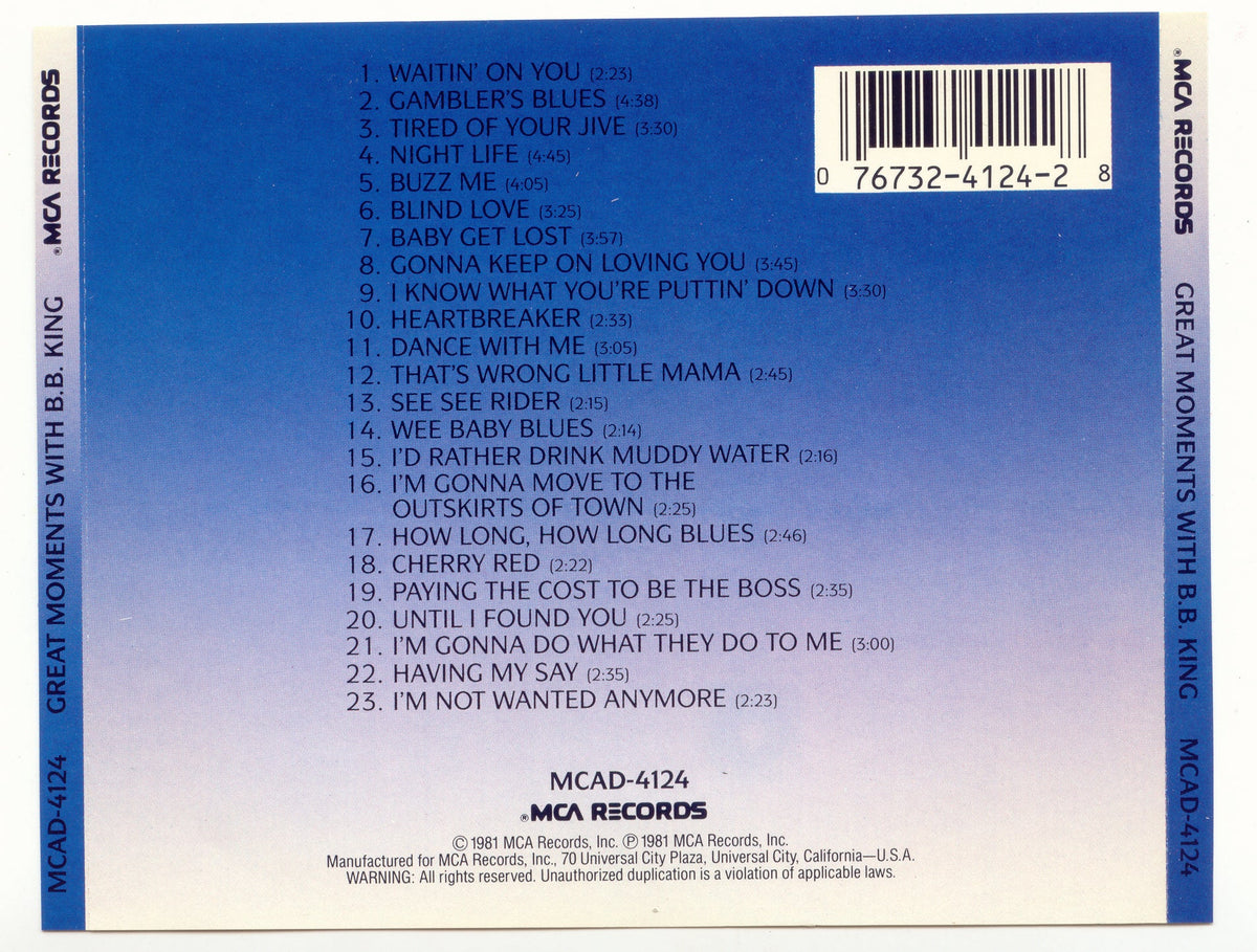 B.B. King – Great Moments with B.B. King (CD)