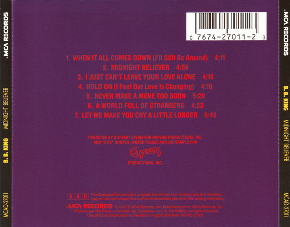 B.B. King – Midnight Believer (CD)
