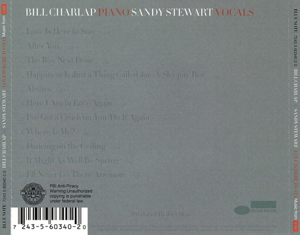 Bill Charlap & Sandy Stewart – Love Is Here to Stay (CD)