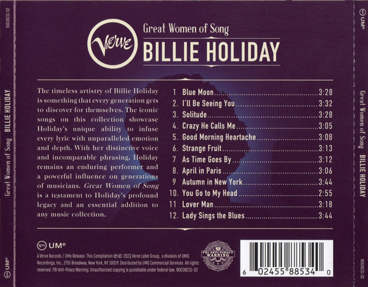 Billie Holiday – Great Women Of Song: Billie Holiday (CD)