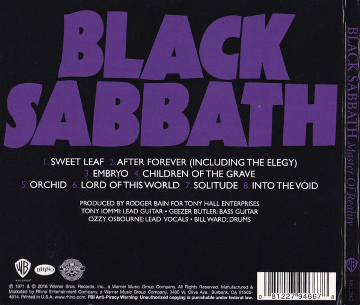 Black Sabbath – Master Of Reality (CD)