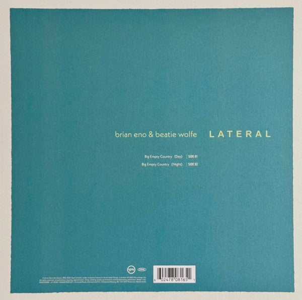 Brian Eno and Beatie Wolfe – Lateral (LP Vinyl)