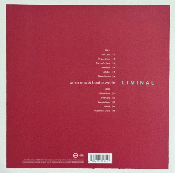 Brian Eno and Beatie Wolfe – Liminal (LP Vinyl)