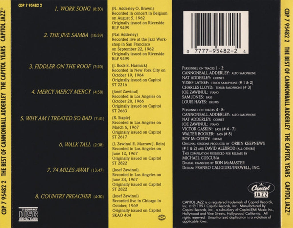Cannonball Adderley Quintet – Best of the Capitol Years (CD)
