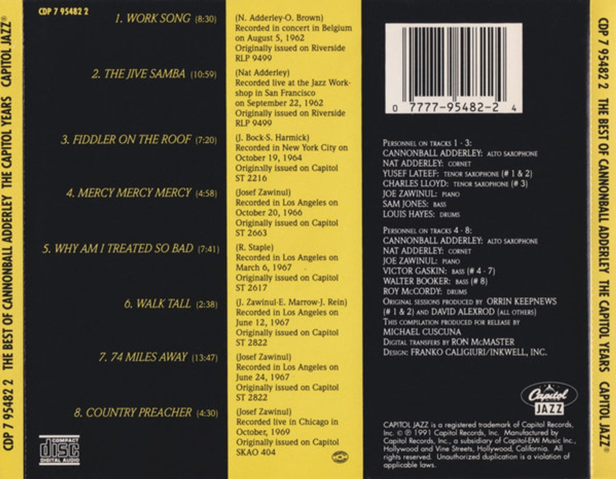 Cannonball Adderley Quintet – Best of the Capitol Years (CD)