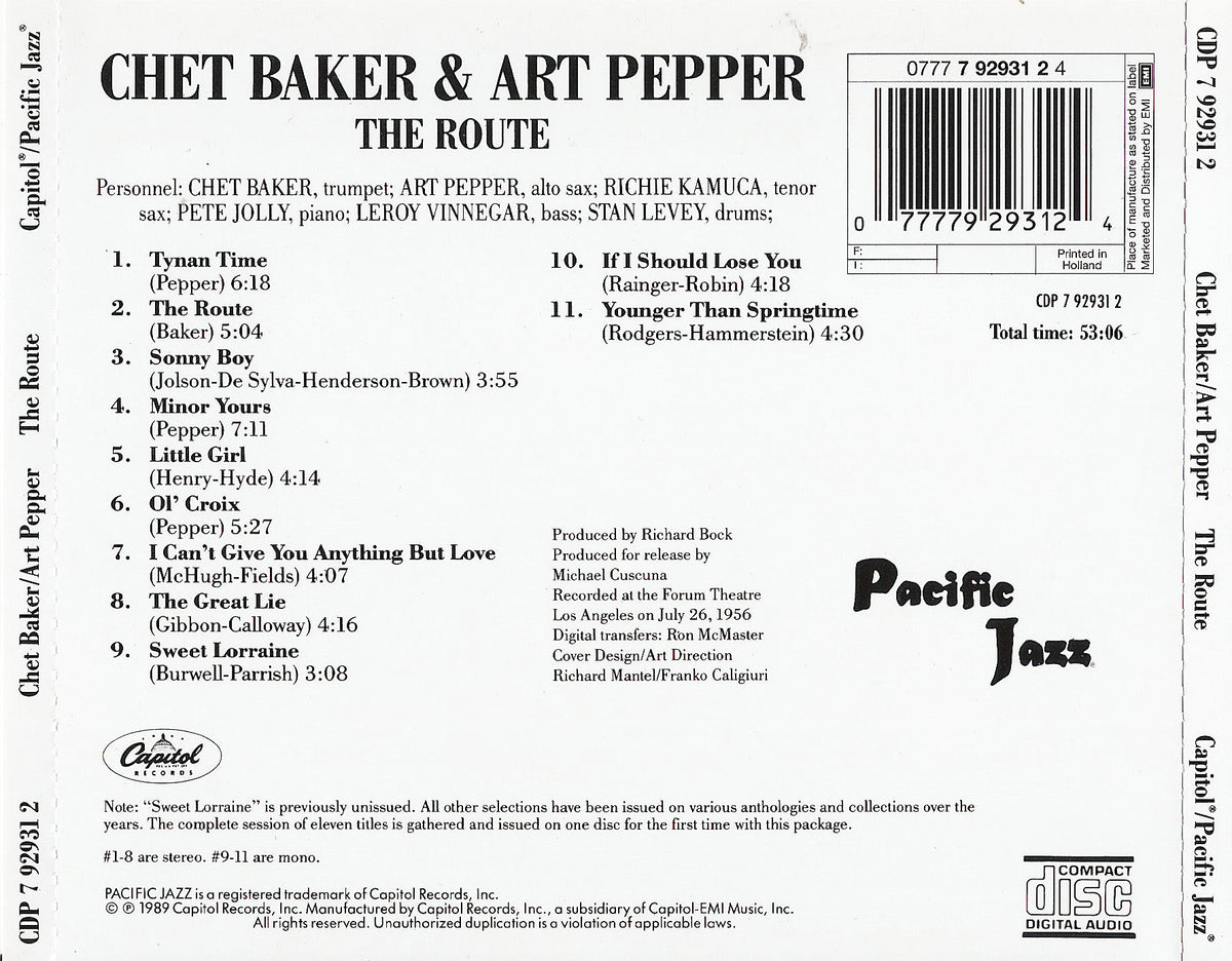 Chet Baker & Art Pepper – The Route (CD)