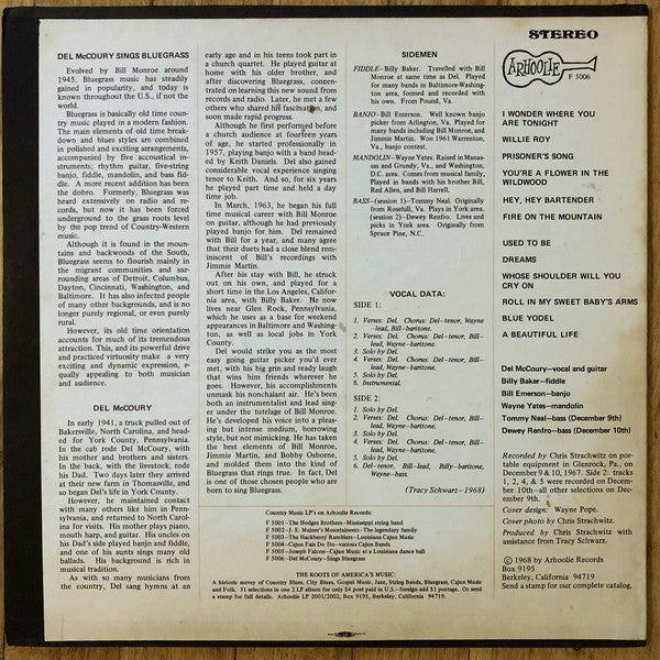 Del Mccoury – Del McCoury Sings Bluegrass (LP Vinyl)