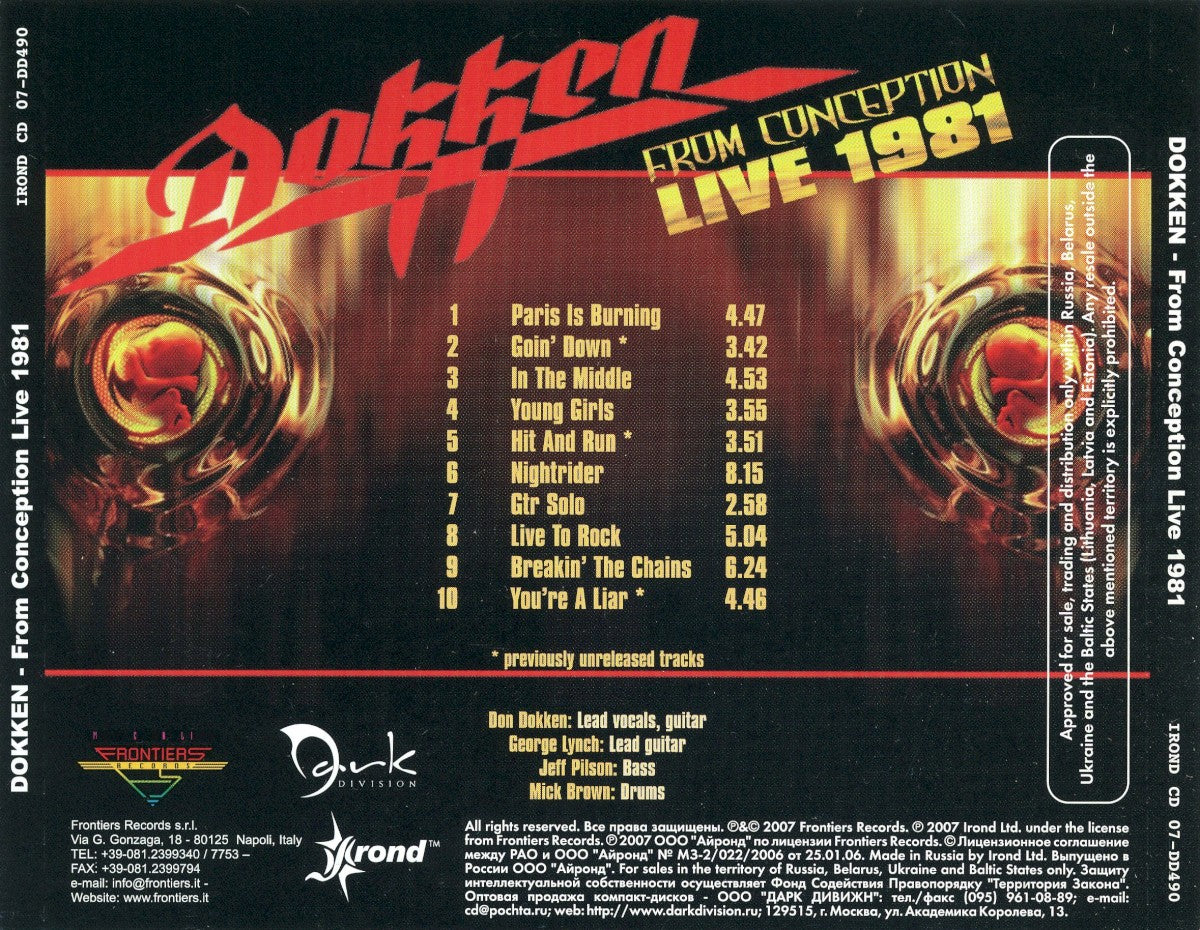 Dokken – From Conception: Live 1981 (CD)