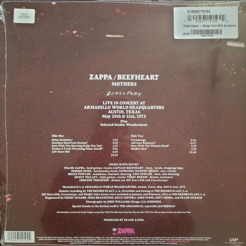 Frank Zappa / Captain Beefheart / Mothers - Frank Zappa  / Captain Beefheart / Mothers – Bongo Fury (2-LP Vinyl)