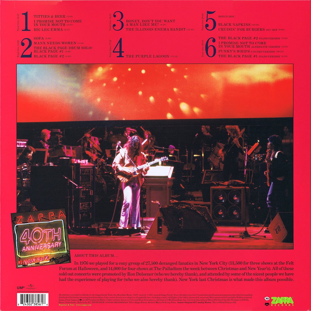 Frank Zappa – Zappa In New York (3-LP Vinyl)