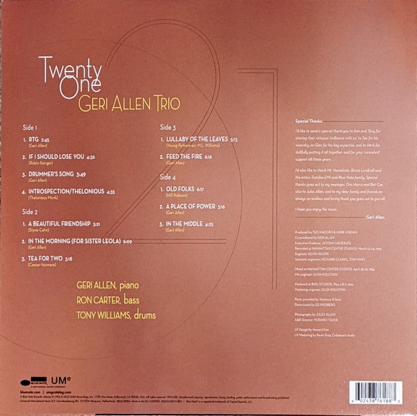 Geri Allen Trio – Twenty One (2-LP Vinyl)