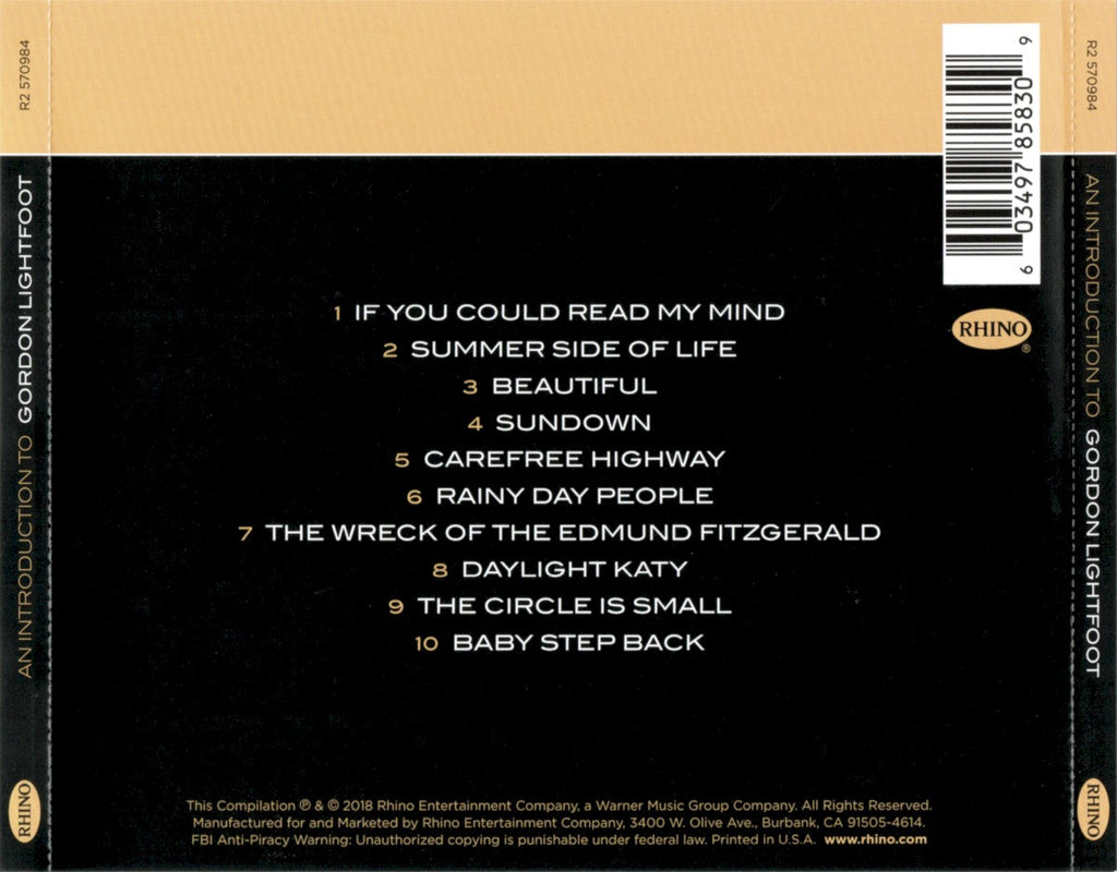 Gordon Lightfoot – An Introduction To (CD)