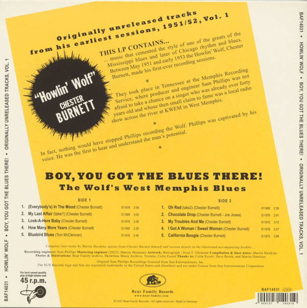 Howlin' Wolf – Vol 1: Boy You Got The Blues There! (LP Vinyl)