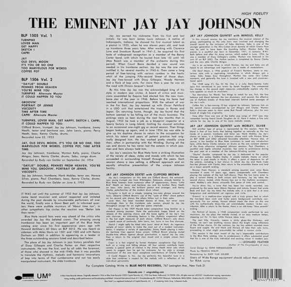 J.J. Johnson – The Eminent Jay Jay Johnson, Vol. 1 (LP Vinyl)
