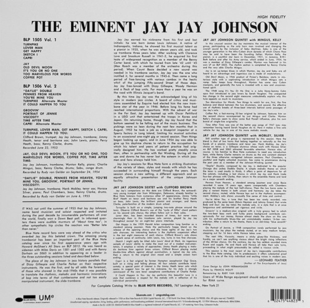 J.J. Johnson – The Eminent Jay Jay Johnson, Vol. 2 (LP Vinyl)