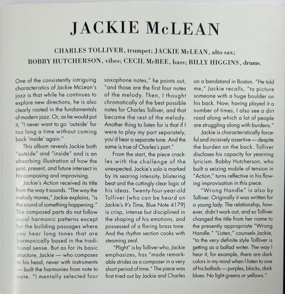 Jackie Mclean – Action (CD)