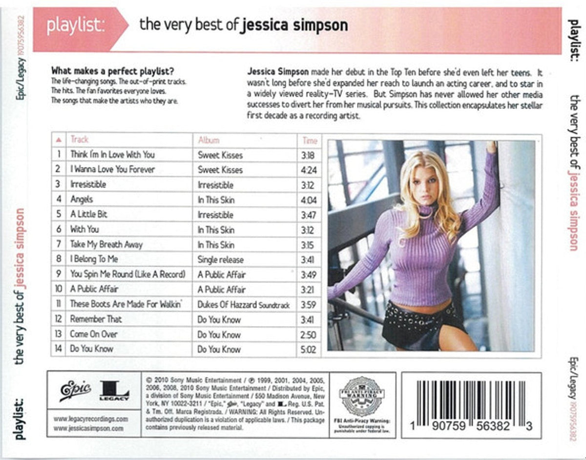 Jessica Simpson – Playlist: The Very Best Of Jessica Simpson (CD ...