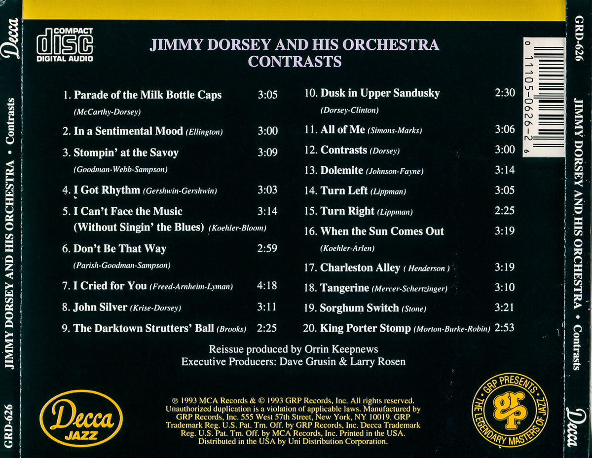 Jimmy Dorsey & His Orchestra – Contrasts (CD)