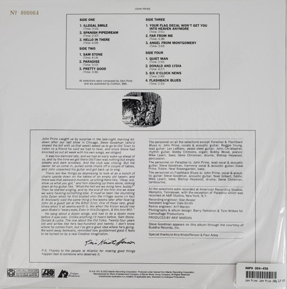 John Prine – John Prine (2-LP Vinyl)