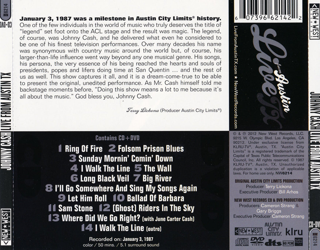 Johnny Cash – Live from Austin, TX (CD)
