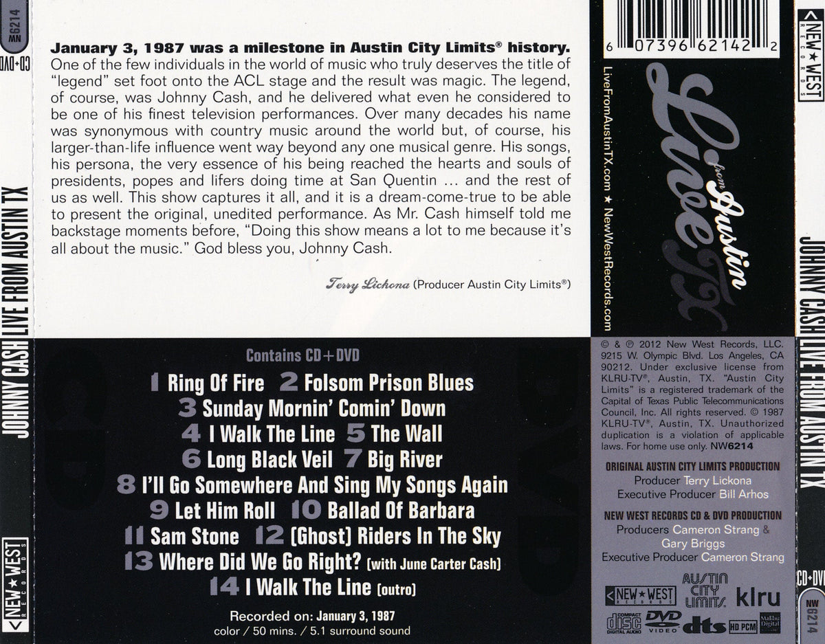 Johnny Cash – Live from Austin, TX (CD)