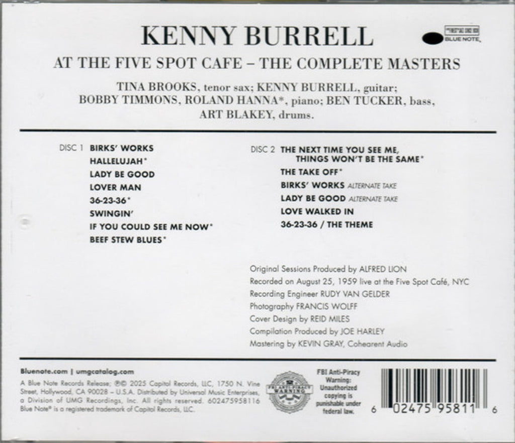 Kenny Burrell / Blakey,Art - Kenny Burrell  / Blakey,Art – On View At The Five Spot Cafe: Complete Masters (2-CD)