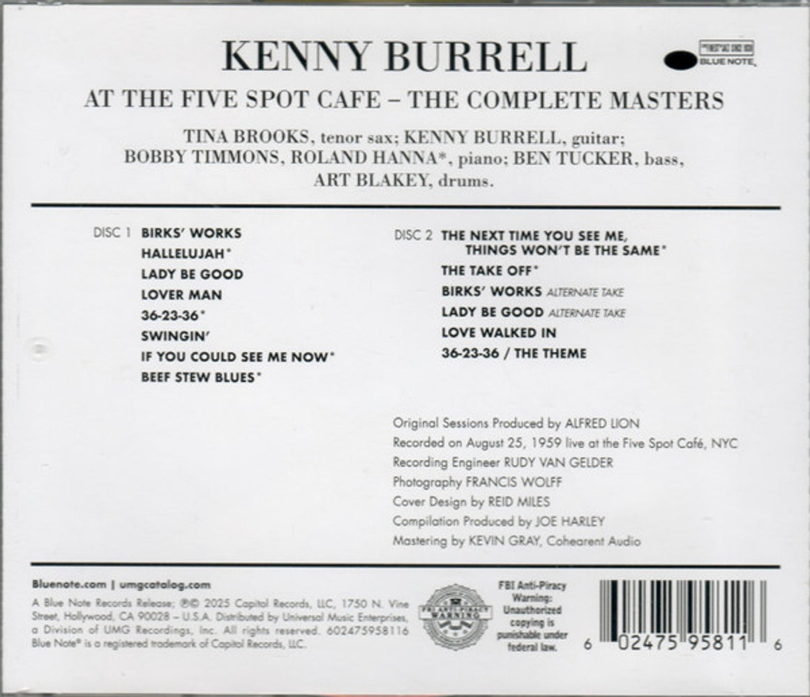 Kenny Burrell / Blakey,Art - Kenny Burrell  / Blakey,Art – On View At The Five Spot Cafe: Complete Masters (2-CD)