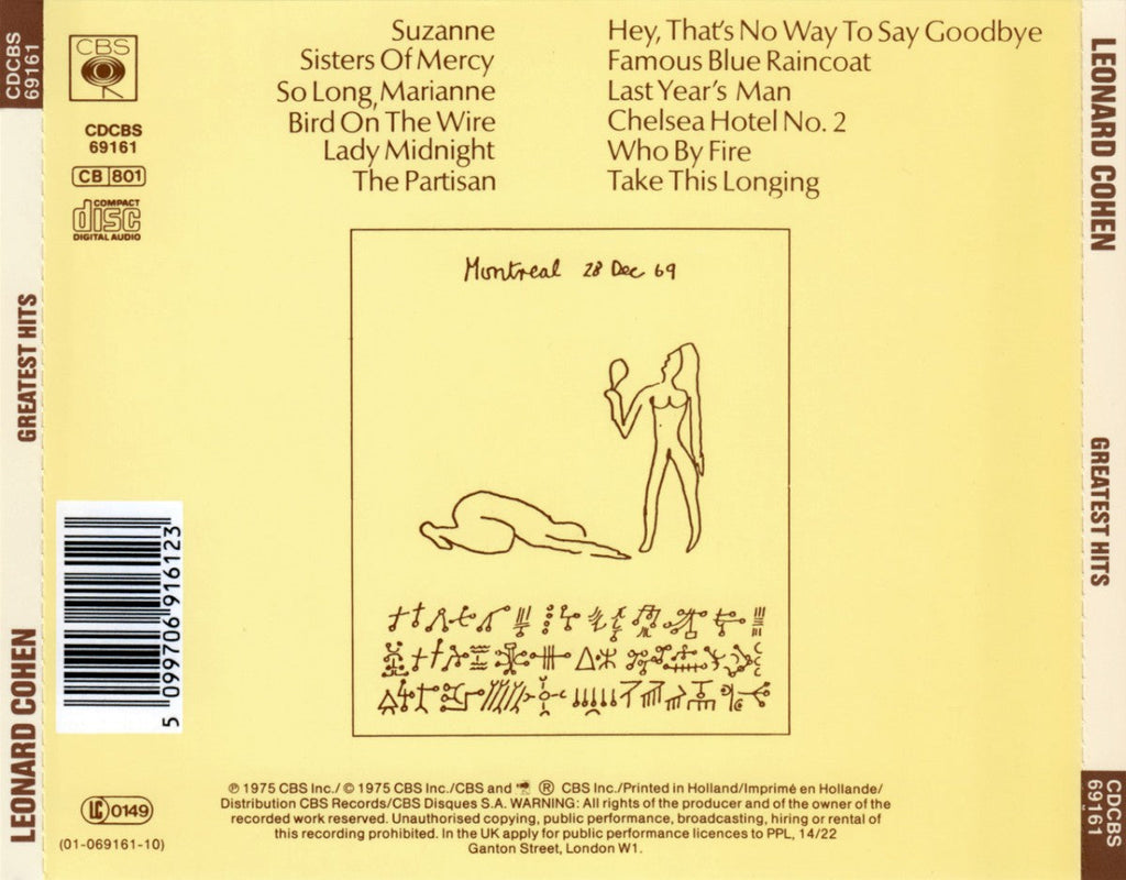 Leonard Cohen – Greatest Hits (LP Vinyl)