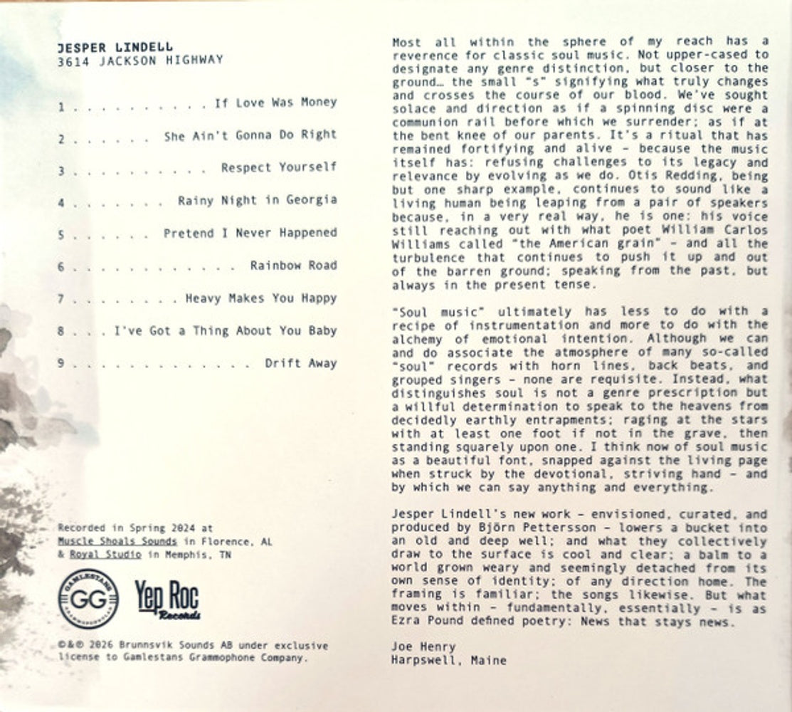 Jesper Lindell – 3614 Jackson Highway (CD)