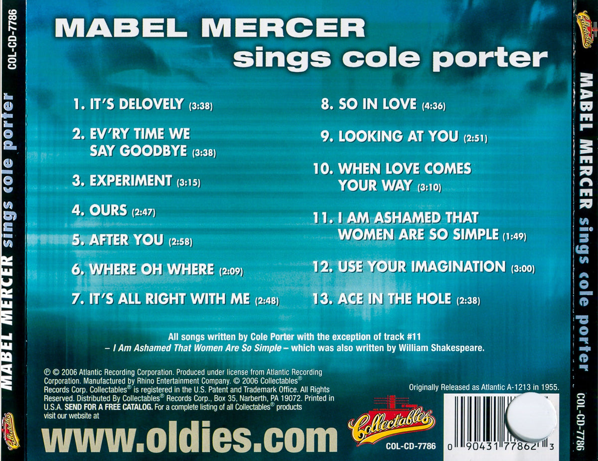Mabel Mercer – Sings Cole Porter (CD)