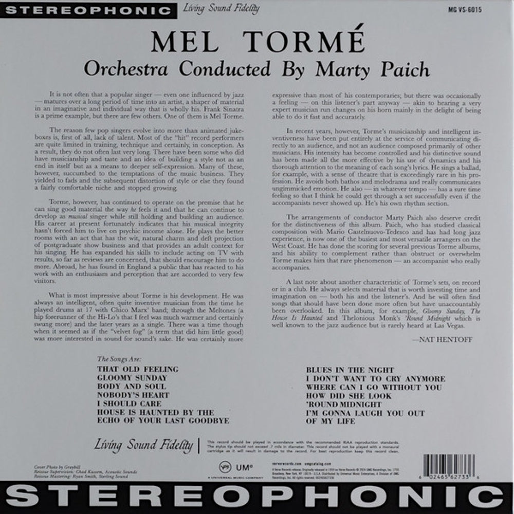 Mel Torme – 	 Torme (Verve Acoustic Sounds Series) - (LP Vinyl)