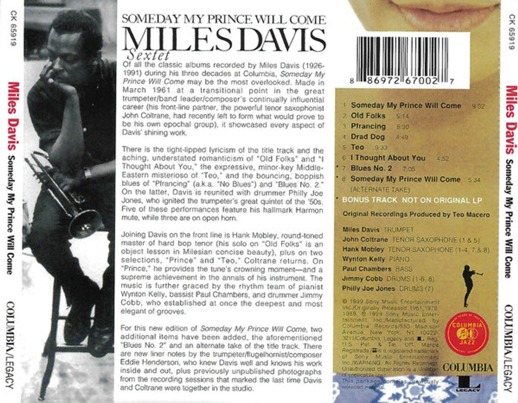 Miles Davis Sextet – Someday My Prince Will Come (CD)