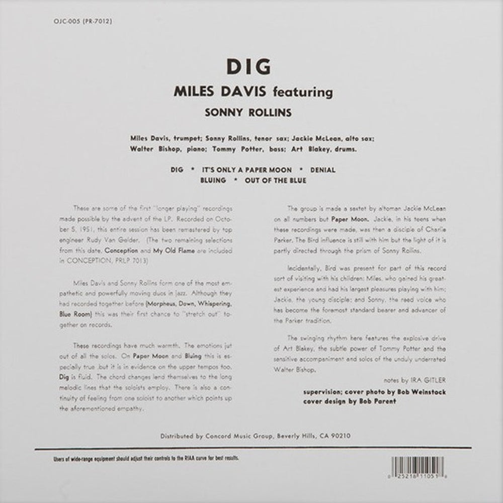 Miles Davis – Dig (LP Vinyl)